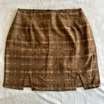 Motel Rocks Brown Plaid Mini Skirt Photo 0