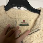 Carraig Donn Irish Wool Cableknit Aran full zip Sweater White Size M Photo 9