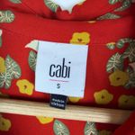 CAbi  Red Floral Button Down Shirt Small Lightweight Office Modest Career Layers Photo 3