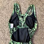 Speedo  Green Black Bathing Suit Womens 30 Used One Piece Racerback Photo 12