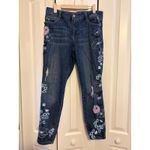 Laurie Felt Los Angeles Denim Jeans Embroidered Floral Design Women's 10 Blue Photo 3