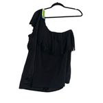 Cacique NWT  Swim No Wire Relaxed Laser Cut One Shoulder Black Tankini 18 Photo 3