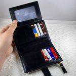 Wallet for Women,Trifold Snap Closure Wallet,Credit Card Holder Coin Purse Black Photo 4