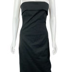 Entro  Black Strapless Midi Dress Cotton‎ Blend Bodycon Cocktail Party Women's M Photo 0
