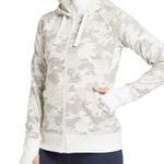 Athleta Triumph Hoodie Athletic Full Zip White Camo Sweatshirt Womens Size Large Photo 0