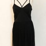 Francesca's Pleated Black Strappy Dress Photo 3