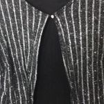 Onyx Nite  Black with silver Metallic Stripes Womens Evening Blazer size medium Photo 3