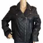 Aeropostale Black Faux Leather Quilted Moto Jacket Juniors XL Photo 1