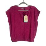 prAna NWT  Cotton Ocupas Popover Keyhole Tie Cap Sleeves Top S Orchid Pink #2919 Photo 1