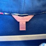 Lilly Pulitzer Popover Solid Blue Half Zip Sweatshirt w/Kangaroo Pocket Sz S EUC Photo 3