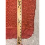 Free People ‎ Women's Sweater Open Knit Ruffle Hem Pullover Coral Orange S EUC Photo 7