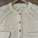 Current/Elliot The Cozy Cardigan Bouclé Chunky Knit Sweater Ivory Cream 1 / S Photo 2