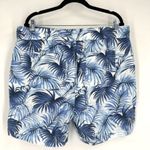 Talbots  Women's Washed Linen Drawstring Watercolor Leaves Shorts‎ Blue Size 1X Photo 1