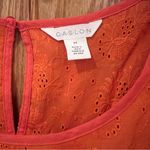 Caslon  Eyelet Flutter Ruffle Short Sleeve‎ Top Blouse in Orange Clay Size 2X Photo 2