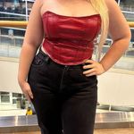 Red corset top alligator print size large Photo 0