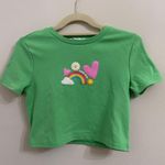 Tiger Mist  Green Crop Top Baby Tee Photo 1