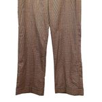Ninety Women’s Sz 4 Brown Fall Plaid Houndstooth Straight Leg Trousers Pants Photo 2