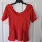 Eyelash Couture Orange U-Back Peplum blouse Photo 2