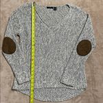 RDI  women's V-neck long-sleeve pullover sweater Gray & black blend knit / Medium Photo 5