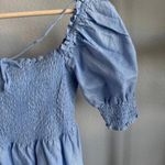 Hill House The Athena Nap Mini Dress Light Blue Glitter Check Size S Photo 9