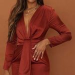 Pretty Little Thing Blue Satin Dress Photo 3