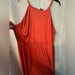 Loft  Red/Orange tie dye bottom Halter Maxi Dress size Large Photo 2