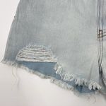 REWASH New  High Rise Distressed Denim Shorts The Wedge Light Blue Photo 3