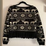 Nasty Gal Reindeer Fringe Knit Sweater Photo 5