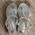 Ralph Lauren  Makayla Silver leather sandals 5.5 Photo 3