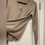 East 5th  Size LP Mushroom Beige Long Sleeve Lightweight Cardigan Puff Shoulder Photo 6