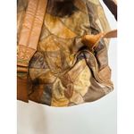 Vintage 1980s/90s Brown Leather Patchwork Clip Front Drawstring Backpack Bag Photo 10