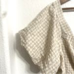 Old Navy  Womens Shirt Blouse Cream White Gingham Plaid Puff Sleeve Plus Size 2X Photo 4