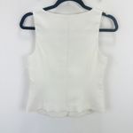 J.Crew  Scoopneck Vest Drapey Crepe Suiting Classic Minimalist Ivory US 00 NWT Photo 5
