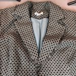 Worthington Coat Womens 20W Blue Brown Geometric Pattern Acrylic Lined Jacket Photo 6