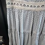 Lemlem Women's Wibi V-Neck Lace Trim blue white Short Mini Dress Size Large Photo 6