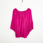 Indah Fuchsia Flowy Ruffle Sleeve Boho Peasant Top Photo 3
