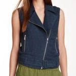 Elizabeth and James  Linen Blend Size Large Trans Tegan Biker Vest Photo 0