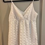 EXPRESS Ivory Cream Lace Overlay Spaghetti Strap V-Neck Tank Top Size Medium Photo 0