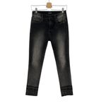 Driftwood  Jackie Embroidered Skinny Jeans‎ in Dark Grey Washed Black Size 26 Photo 2