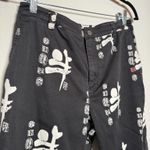 Vintage Chinese Print Black Pants - Unique Artistic Style Photo 3