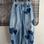 Free People We The Free Mid-Rise Good Luck Heart Jeans Photo 0