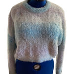 Wild Fable WILD FABLE, Large, Pink, Blue, White, Cropped, Long Sleeve, Sweater, Eco Friendly Photo 0