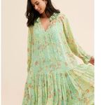 Free People Feeling Groovy Maxi Dress Size Small 70s Chartreuse Floral Bohemian Photo 8