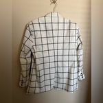 Alice + Olivia Breann Padded Shoulder Blazer Sz 12 Window Pane Plaid White Photo 9