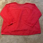 KATKUS Italian Linen Oversized Long Mixed Media V Neck Lagenlook Top Red LARGE Photo 4