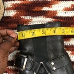 2000s Gothic Grunge Leather Harness Silver Buckle Ankle Boots Booties Chelsea Slip on Photo 4