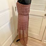 Brown Lacy High Low Lace Sundress Faux Leather Belt Photo 3