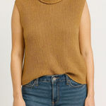 Rachel Zoe  tan knit collared sweater vest large Photo 0