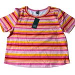 Wild Fable Women's Pink Striped Short Sleeve Fitted T-Shirt - Size XXL - NWT Photo 0