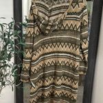 Patterned Hooded Cardigan with Fringe Green Size undefined Photo 1